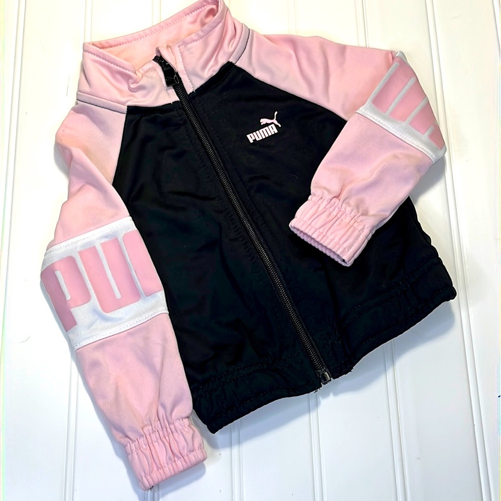 Puma Athletic Pink Black Sport Jacket Size 12 months